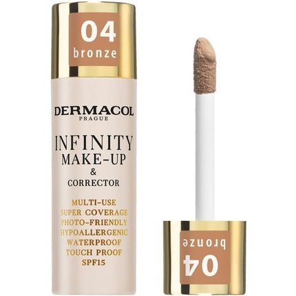 Dermacol Infinity Makeup and Corrector Super Coverage Photo - Friendly Waterproof SPF 15 04 Bronze - Maison des fragrances
