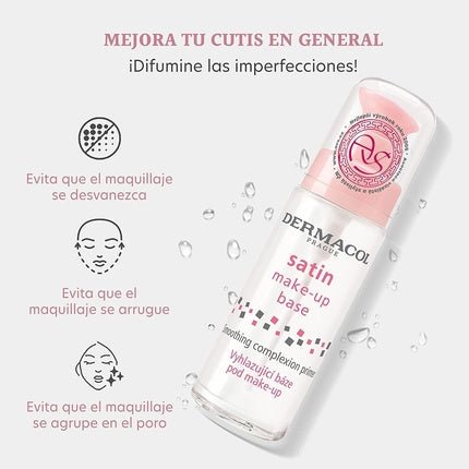 Dermacol Satin Makeup Base Matte Face Primer for Wrinkles and Pores 30ml 1410A - Maison des fragrances