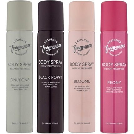 Designer Fragrances Body Spray 100ml Only You, Black Poppy, Bloome, Peony - Maison des fragrances