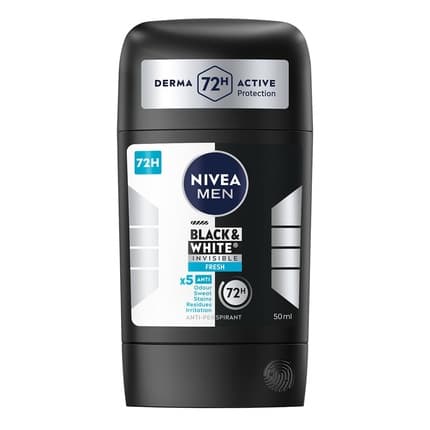 Nivea Black & White 48h Anti-Perspirant Stick Déodorant (Déo) Homme 50ml