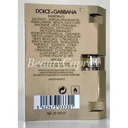 Dolce & Gabbana The One The New D&G Eau de Toilette (EDT) Mixte 1ml - Maison des fragrances