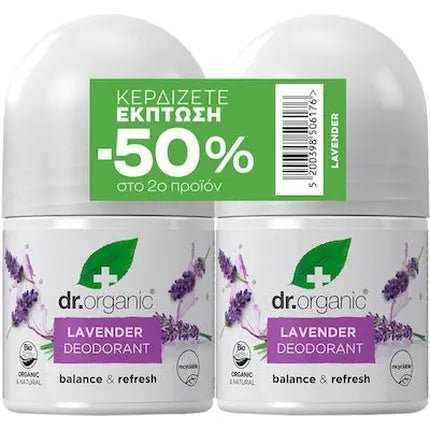 Dr Organic Dr. Organic Promo Lavender Deodorant Natural Deodorant With Organic Lavender 2x 50ml Unisexe - Maison des fragrances