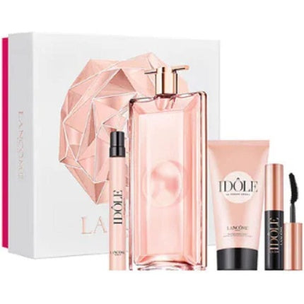 Lancome Idole Set Eau de Parfum Spray 100ml, Mini 10ml, Body Lotion 50ml, and Mascara