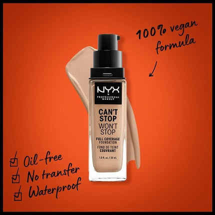 Nyx Can´t Stop Won´t Stop Full Coverage Foundation Medium Olive 30ml