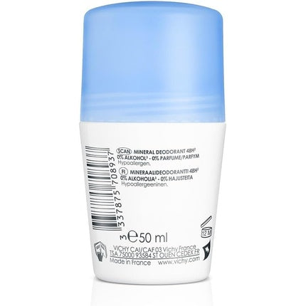 Vichy 48hr Mineral Deodorant Optimal Tolerance Roll-On 50ml - Pack of 2 Vichy