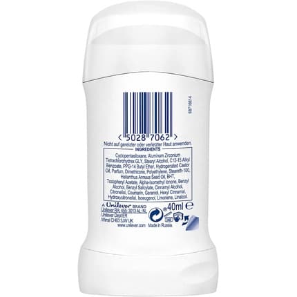 Dove Invisible Dry Antiperspirant Stick Déodorant (Déo) Mixte 40ml