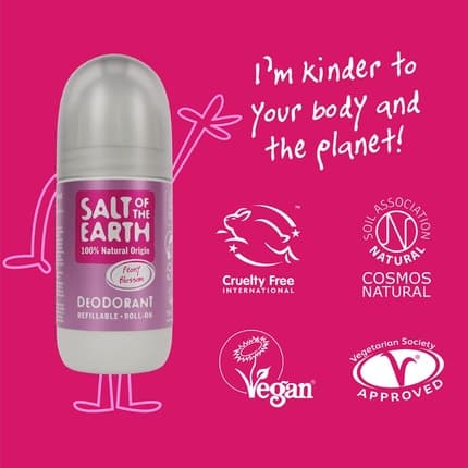 Salt Of The Earth Natural Deodorant Roll On Peony Blossom 75ml Unisexe