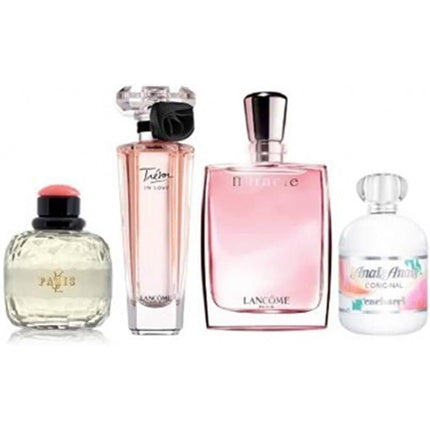 Pink Collection Gift Set: YSL Paris Eau De Parfum 7.5ml - Tresor in Love Eau De Parfum 5ml - Lancôme Miracle Eau De Parfum 5ml - Cacharel Ana Yves Saint Laurent