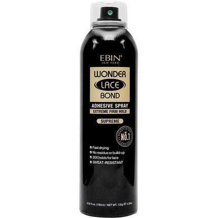 Ebin Wonder Lace Bond Adhesive Spray Extreme Firm Hold Supreme 180ml - Maison des fragrances