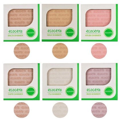 Ecocera Pressed Highlighter Vegan Shimmering Powder Face Makeup Brightener 10g - Maison des fragrances