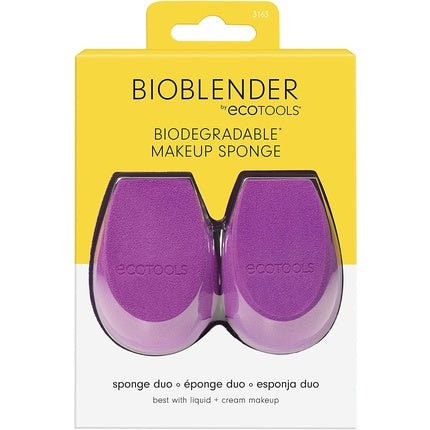 ECOTOOLS Bioblender Makeup Sponge Duo Pack for Liquid and Cream Makeup 54g 3163 Violet - Pack of 2 - Maison des fragrances