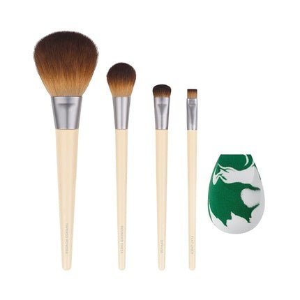 EcoTools Core Five Makeup Brush and Sponge Kit for Eyeshadow, Blush, Bronzer, Eyeliner, and Foundation - 5 Piece Set - Maison des fragrances