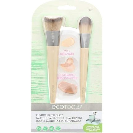 EcoTools Custom Match Duo Makeup Brushes and Mixing Palette with Lid 3 Count - Maison des fragrances