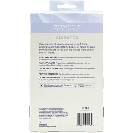 EcoTools Elements Limited Edition Hydro - Flow Skincare & Makeup Application Brush Kit 5 Piece Brush Set Blue - Maison des fragrances