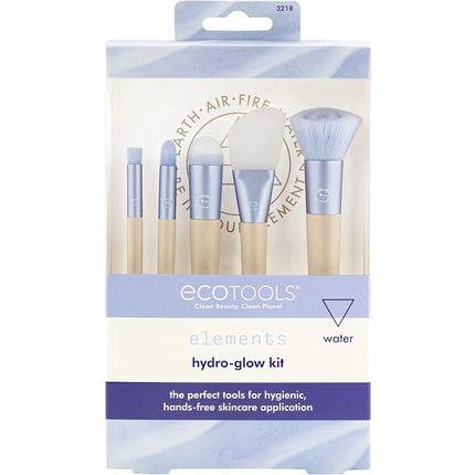 EcoTools Elements Limited Edition Hydro - Flow Skincare & Makeup Application Brush Kit 5 Piece Brush Set Blue - Maison des fragrances