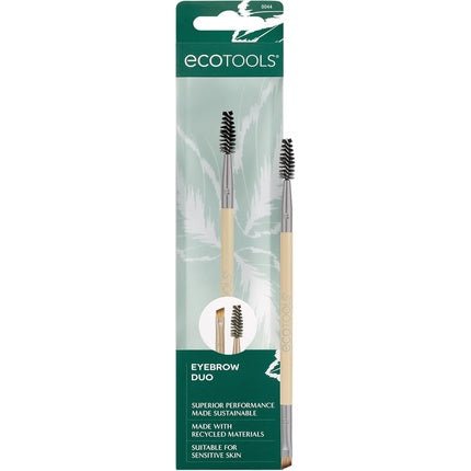 EcoTools Eyebrow Brush Duo Tame Sculpt Fill Brows Multipurpose Gel Powder Cream Dual - Ended Spoolie Angled Brow Brush Eco Friendly Cruelty - Free Vegan 1 Count - Maison des fragrances