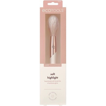 EcoTools Luxe Soft Highlighter Makeup Face Powder Brush Luminous Glow Pink - Maison des fragrances