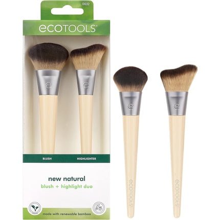 EcoTools New Natural Blush & Highlight Duo Face Makeup Brushes for Powder Makeup Vegan & Cruelty - Free - Maison des fragrances