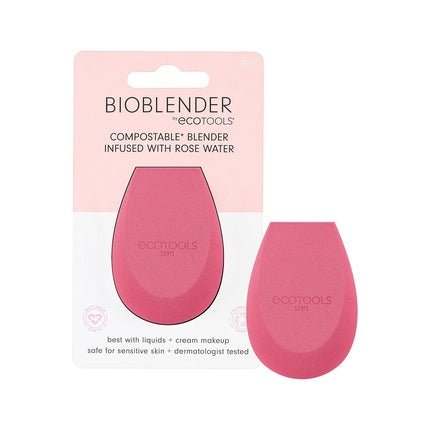 EcoTools Rose Water Bioblender Compostable Makeup Blending Sponge for Liquid and Cream Foundation Pink 1 Count - Maison des fragrances