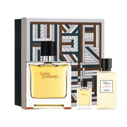 Hermes Paris Terre d'Hermes Eau de Toilette 75ml Vaporizer + Bath Gel 40ml + Miniature 5ml Hermès