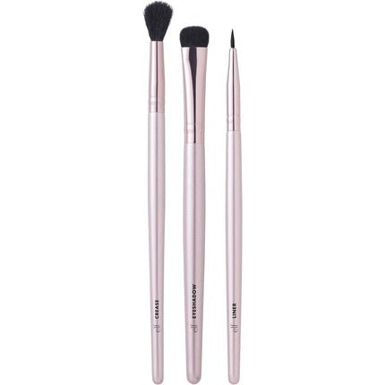 e.l.f. No Budge Brush Trio 3 - Piece Eyeshadow Brush Set for Applying and Blending Color Made with Synthetic Cruelty - Free Bristles - Maison des fragrances