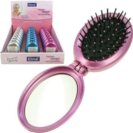 Elina 65214 Hand Mirror and Hair Brush Pocket Mirror 5x8cm - No Matter the Color - Maison des fragrances