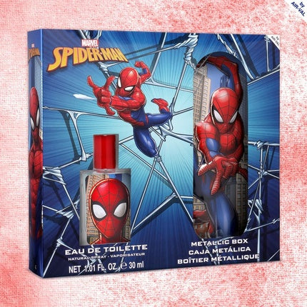 Marvel Spiderman Gift Set for Kids Eau de Toilette Metallic Box Vegan and FSC Approved 30ml Air Val