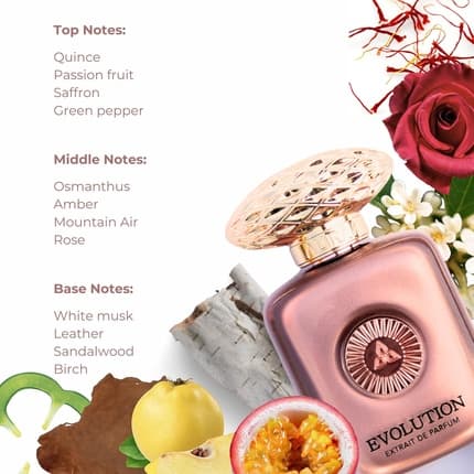 Evolution Extrait De Perfume 100ml par Auraa Desire Floral Woody Fragrance Femme Damask Rose Patchouli Sandalwood and Birch Scents Long Lasting - Eau de Parfum