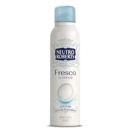 Neutro Roberts Classic Fresh Deodorant Spray with Pure Glycerin Oil for Men and Women 150ml 48h Classic Neutro Roberts