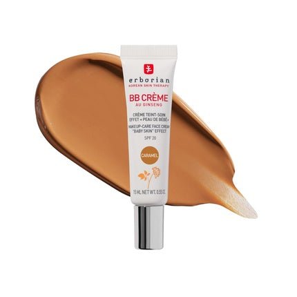 Erborian BB Cream with Ginseng Tinted Cream Baby Skin Effect 5 - in - 1 Korean Face Care with SPF 20 Caramel 15ml - Maison des fragrances