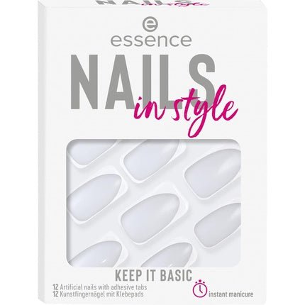 Essence Nails in Style Nail Art Design 15 Keep It Basic White Intense Color Glossy - Pack of 12 - Maison des fragrances