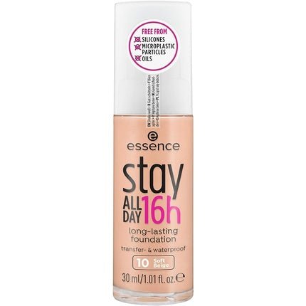 Essence Stay All Day 16h Long - Lasting Foundation 10 Soft Beige - Maison des fragrances
