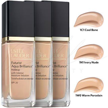 Estee Lauder Futurist Aqua Brilliance Liquid Foundation 1W0 Warm Porcelain - Maison des fragrances