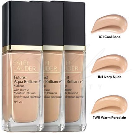 Estee Lauder Futurist Aqua Brilliance Liquid Foundation 1W0 Warm Porcelain - Maison des fragrances