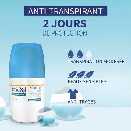 Etiaxil Anti-Perspirant Deodorant 48h Roll-On Déodorant (Déo) Mixte 50ml - Maison des fragrances
