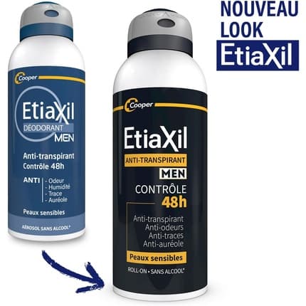 Etiaxil Deodorant Anti-Perspirant 48h Control Aerosol - Pack of 2 Déodorant (Déo) Homme 150ml - Maison des fragrances