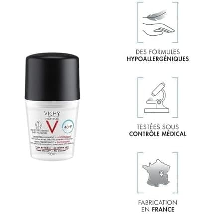 Vichy Deodorant Antiperspirant Antistains Sensitive Skin Déodorant (Déo) Homme 50ml