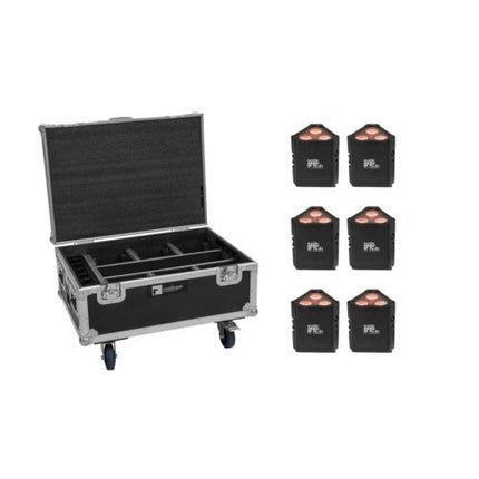 Eurolite Set of 6 Battery IP TL - 3 QCL with Case and Wheels - Maison des fragrances