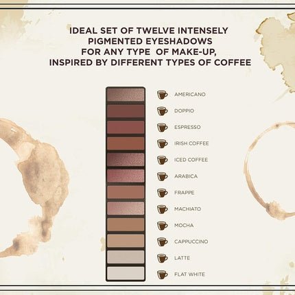 Eveline Cosmetics Charming Mocha 12 - Shade Eyeshadow Palette - Captivating Coffee - Maison des fragrances