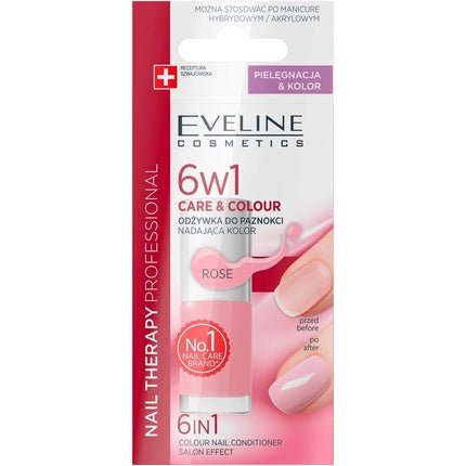 Eveline Cosmetics Nail Therapy Care & Colour Nail Conditioner 6 in 1 Rose 5ml - Maison des fragrances