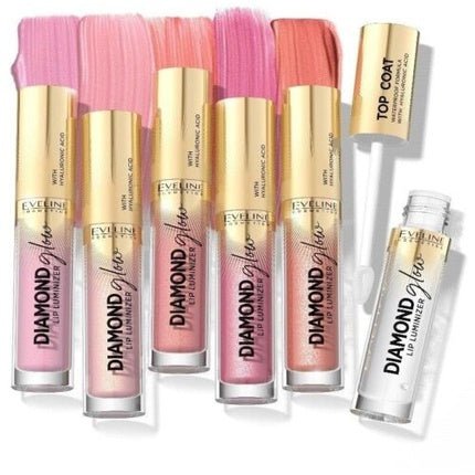 Eveline Diamond Glow Lip Luminizer with Hyaluronic Acid No. 07 Golden Dust 4.5ml - Maison des fragrances