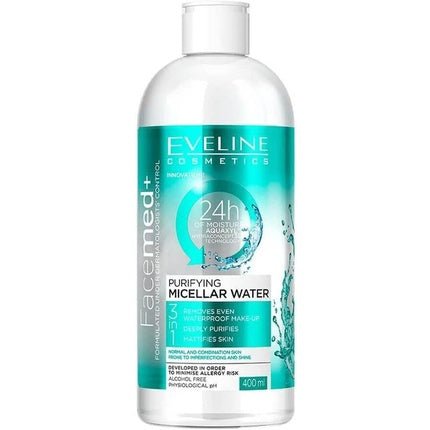 Eveline Face Med+ Hyaluronic Make - Up Remover for Oily and Combination Skin 400ml - Maison des fragrances