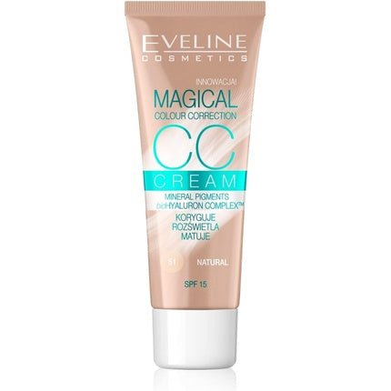Eveline Magical Colour Correction Cc Cream Spf 15 Multifunctional Foundation 51 Natural 30ml - Maison des fragrances