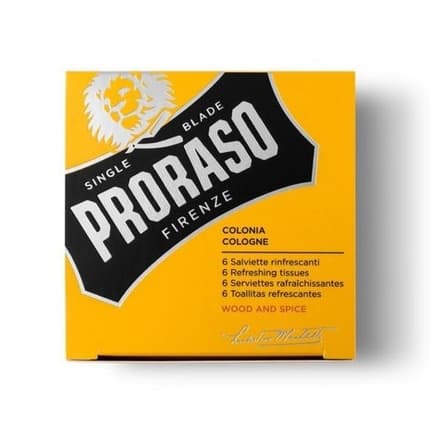 Proraso Refreshing Cologne Tissues Wood Spice - 6 Pack Eau de Cologne (EDC) Mixte