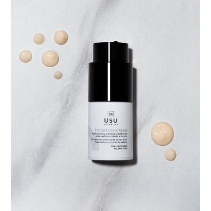 Eye Serum Platinum + Cream for Eye Contour 15ml - Reduces Expression Lines and Wrinkles - Contains Colloidal Platinum and Caviar Extract - For All Skin Types - USU Cosmetics - Maison des fragrances