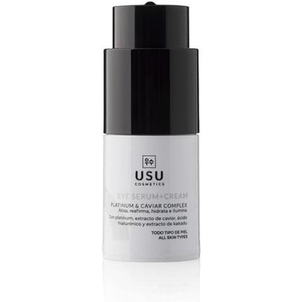 Eye Serum Platinum + Cream for Eye Contour 15ml - Reduces Expression Lines and Wrinkles - Contains Colloidal Platinum and Caviar Extract - For All Skin Types - USU Cosmetics - Maison des fragrances