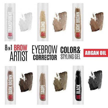 Eyebrow Tint 8in1 Long - lasting Brow Corrector & Styling Gel Black Brown - Maison des fragrances