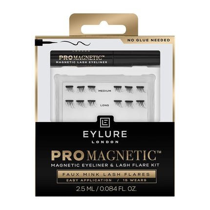 Eylure PROMAGNETIC Magnetic Eyeliner and False Lashes Kit Faux Mink Flares Medium and Long No Glue Needed - Maison des fragrances