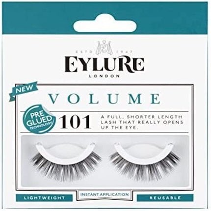 Eylure Volume Pre - Glued False Lashes Number 101 Black 1 Count - Maison des fragrances