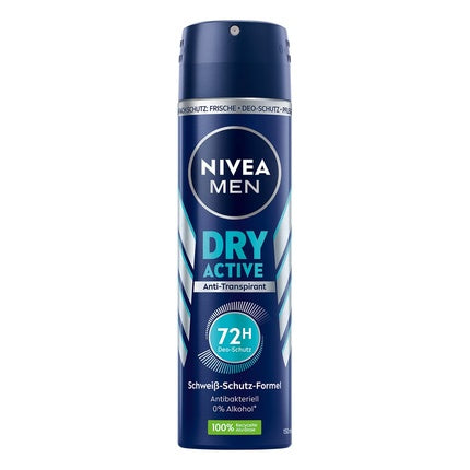 Nivea Men Dry Active Deo Spray 150ml with 72h Protection and Dual-Active Formula 150ml Maison des fragrances